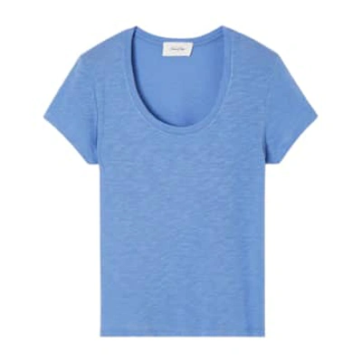 American Vintage T-shirt Jacksonville V Cropped Donna Vintage Pacific In Blue