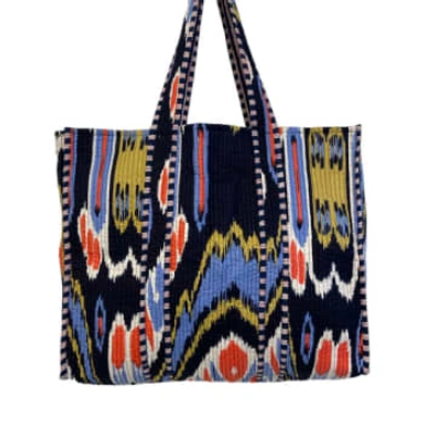Behotribe  &  Nekewlam Tote Bag Over Sized Quilted Cotton Ikat In Multi