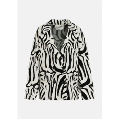 Essentiel Antwerp Off White Figer Zebra Jacquard Jacket