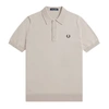 FRED PERRY CLASSIC KNITTED SHORT-SLEEVED SHIRT (OATMEAL)