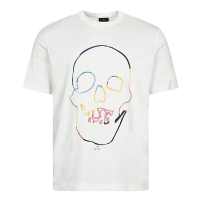 Paul Smith Linear Skull T-shirt In White