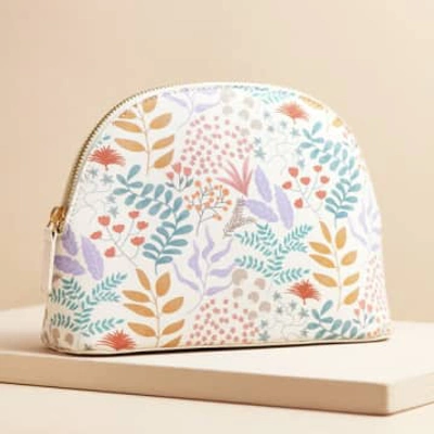 Lisa Angel Wash Bag In Sea Floral Design In White