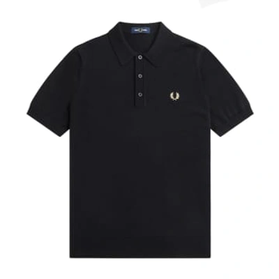 Fred Perry Classic Knitted Short-sleeved Shirt (black)