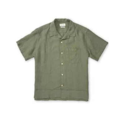 Oliver Spencer Havana Short Sleeve Shirt In Coney Green