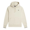 Fred Perry French Terry Cotton Hoodie With Iconic Laurel Wreath Embroidery In Black
