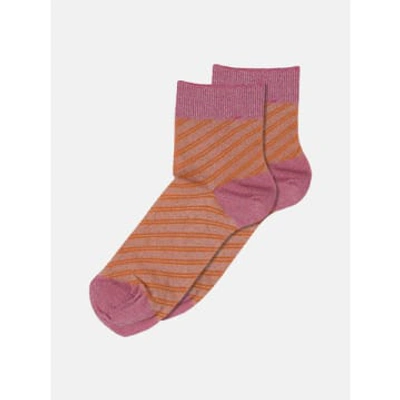 Mp Denmark Elisa Glimmer Short Socks In Brown