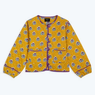 Lowie Les Indiennes Sunflower Quilted Jacket In Yellow