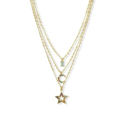 Ashiana London Keya 3 Layer Necklace In Gold