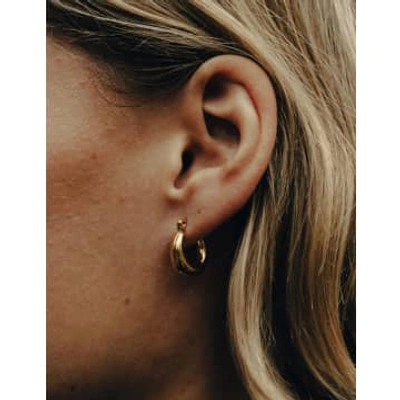 Nordic Muse Gold Mini Crescent Hoop Earrings