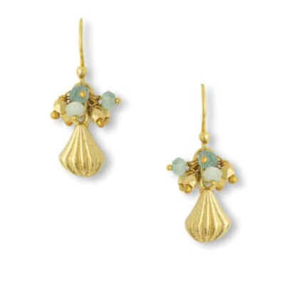 Ashiana London Ash Aqua Earrings In Gold