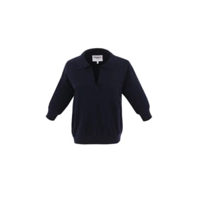 Frnch - Plume Knitted Polo Navy In Blue