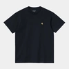 Carhartt Short Sleeve Chase T Shirt Dark Navy Gold In Blue