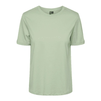 Pieces Ria Solid Tee In Green