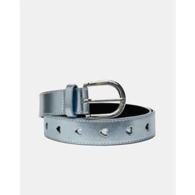 Fabienne Chapot Cut It Out Heart Belt Light Blue Metallic