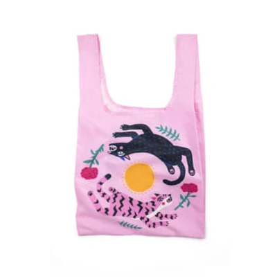 Kind Bag Amy Hastings Leaping Cats Reusable Medium Shopping  In Pink