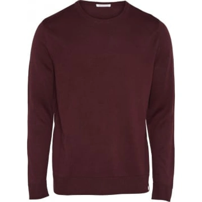 Knowledge Cotton Apparel Fig 80550 Mercerized Knit In Burgundy
