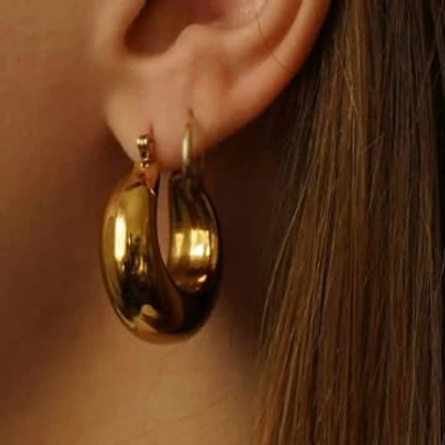 Edit & Oak Curvy Large Hoop Earrings In Gold