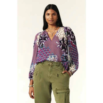 Ba&sh Ba & Sh Blair Paisley Print Top In Purple