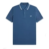 FRED PERRY TWIN TIPPED POLO SHIRT (MIDNIGHT BLUE/ECRU/LIGHT ICE)