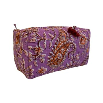 Behotribe  &  Nekewlam Cosmetic Wash Bag Cotton Lilac Floral In Purple