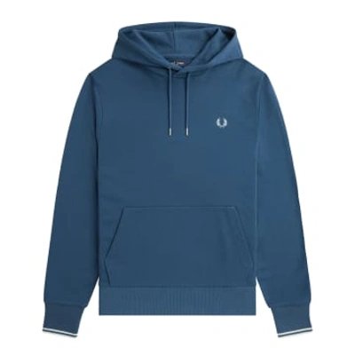 Fred Perry Tipped Hooded Sweatshirt (midnight Blue/light Ice)