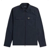 FRED PERRY TEXTURED ZIP-THROUGH OVERSHIRT (NAVY)