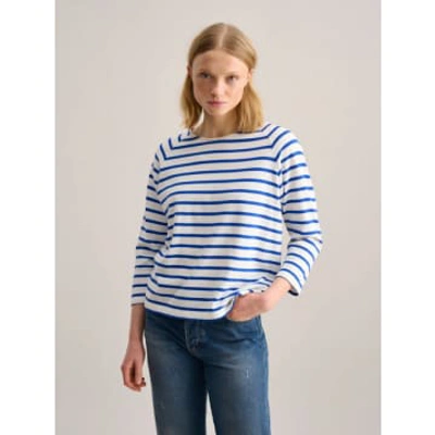 Bellerose - Maow Stripe T With Button Back In Blue