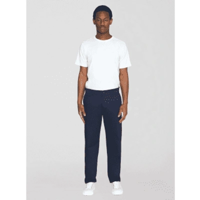 Knowledge Cotton Apparel 1070053 Chuck Regular Twill Chino Pants Total Eclipse In Blue