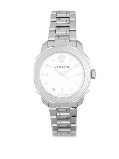 Versace Stainless Steel Chain Bracelet Watch In Silver
