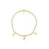 ZUSSS ELASTIC BEAD BRACELET WITH CUBES OF CORAL PINK/GOLD