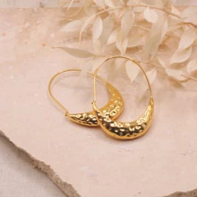 Little Nell Everyday Hammered Arc Earrings In Gold