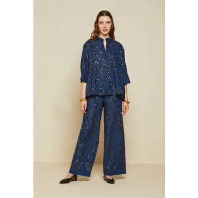 Ottod'ame Sequinned Palazzo Trousers In Blue
