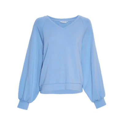 Moss Copenhagen - Nelina Ima Q Raglan V Sweatshirt | Azurine In Blue