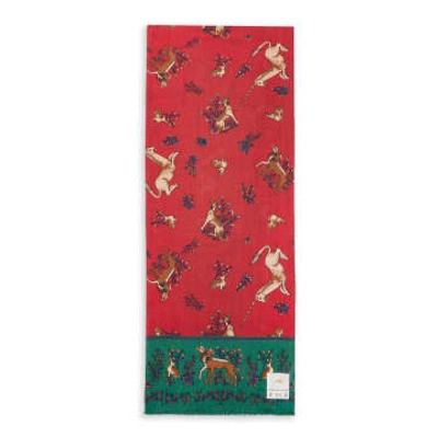 Burrows And Hare Silk Scarf In Red