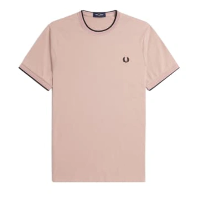 Fred Perry Twin Tipped T-shirt (dark Pink/dusty Rose/black)