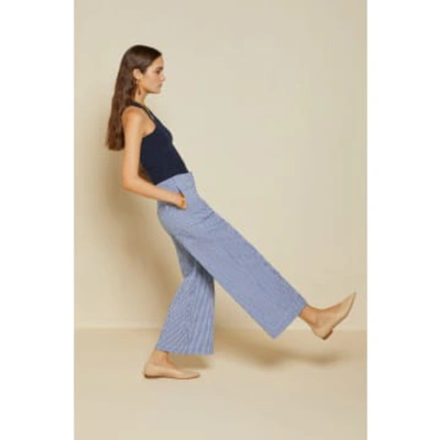 Ottod'ame Vichy Cropped Trousers In Blue