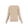 ZUSSS FINELY KNITTED SWEATER WITH V-NECK SAND