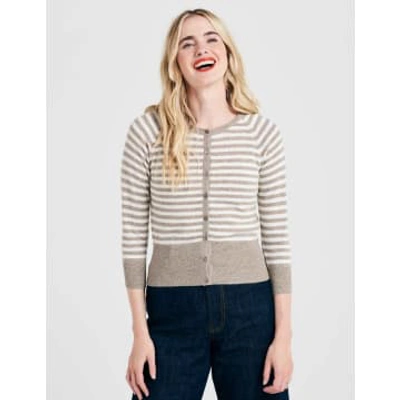 Jumper 1234 Stripe Cardigan In Brown