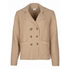 ANGE PLAIN KNITTED SUIT JACKET IN CAMEL