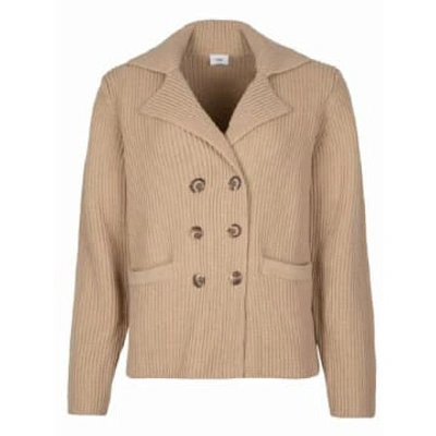 Ange Plain Knitted Suit Jacket In Camel In Neutral