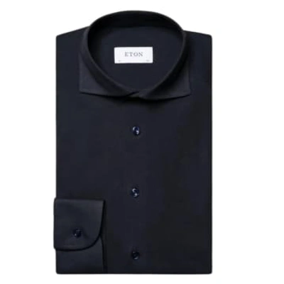 Eton Wide Spread Collar Rounded Single Slim Fit Shirt In Blue