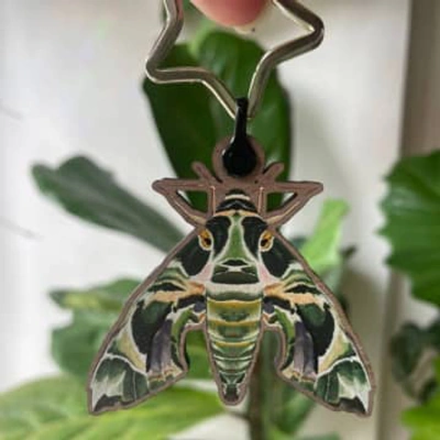 Ferne Creative Oleander Hawk-moth Keyring In Black