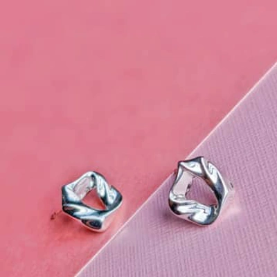Vurchoo Silver Textile Earrings In Metallic