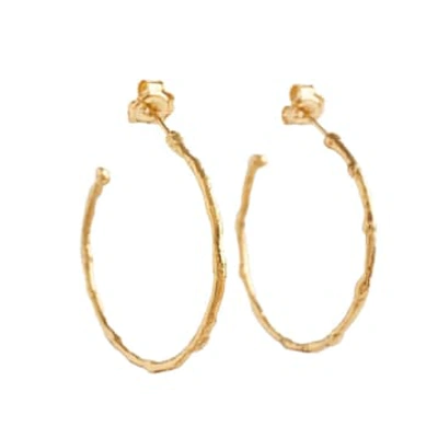 April March Jewellery Large Textured Hoops Made From Fairmined Gold Vermeil