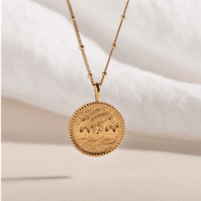 Claire Hill Designs "love Is Love" Shorthand Coin Necklace In Metallic