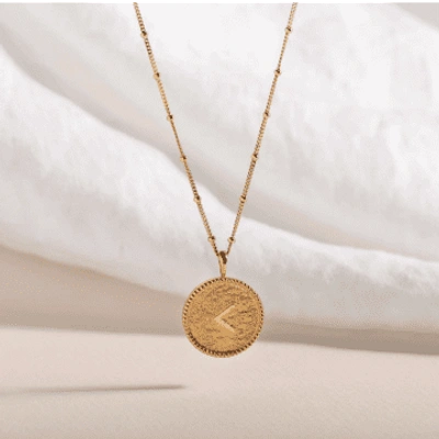 Claire Hill Designs "kind" Shorthand Coin Necklace In Metallic