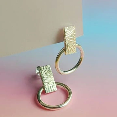 Vurchoo Silver Contrasting Chunky Stud Earrings In Metallic