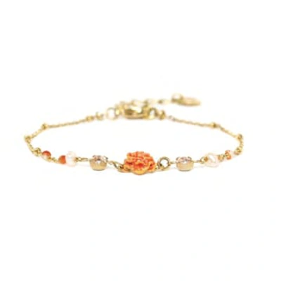 F. Herval | Clea Simple Rose Bracelet | Coral In Gold
