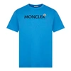 Moncler Slim-fit Logo-flocked Cotton-jersey T-shirt In Blue
