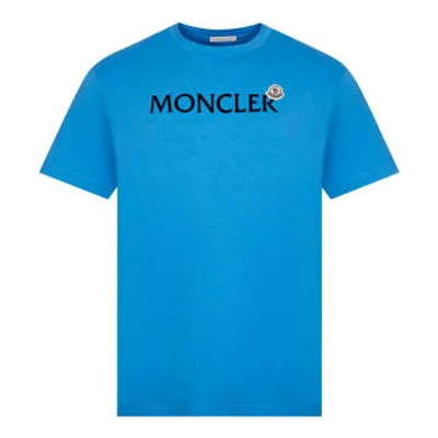 Moncler Basic Logo T-shirt In Blue